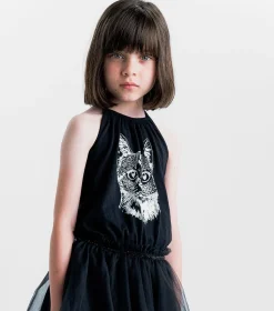 NUNUNU Cool Cat Collar Dress Cheap