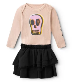 NUNUNU Dizzy Skull Onesie Skirt Cheap