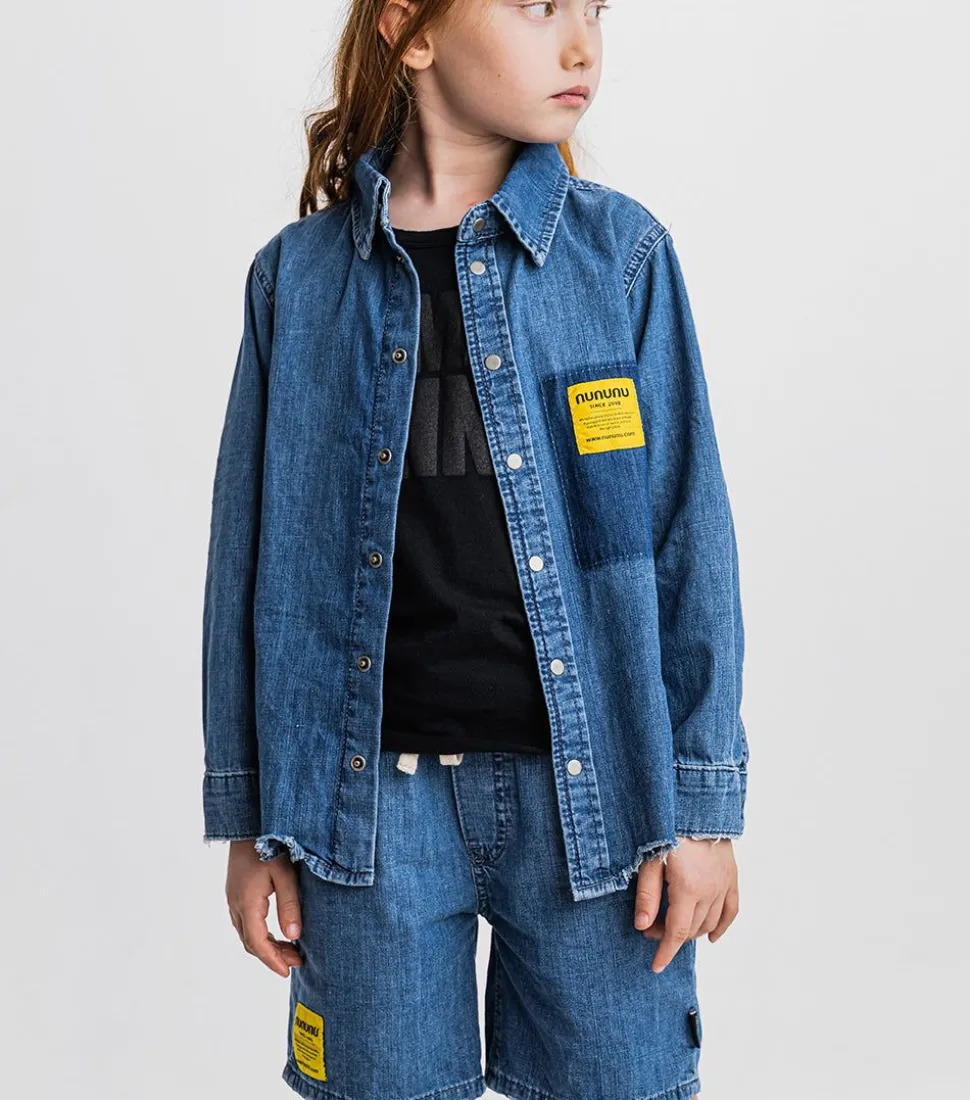 NUNUNU Light Denim Shirt Fashion