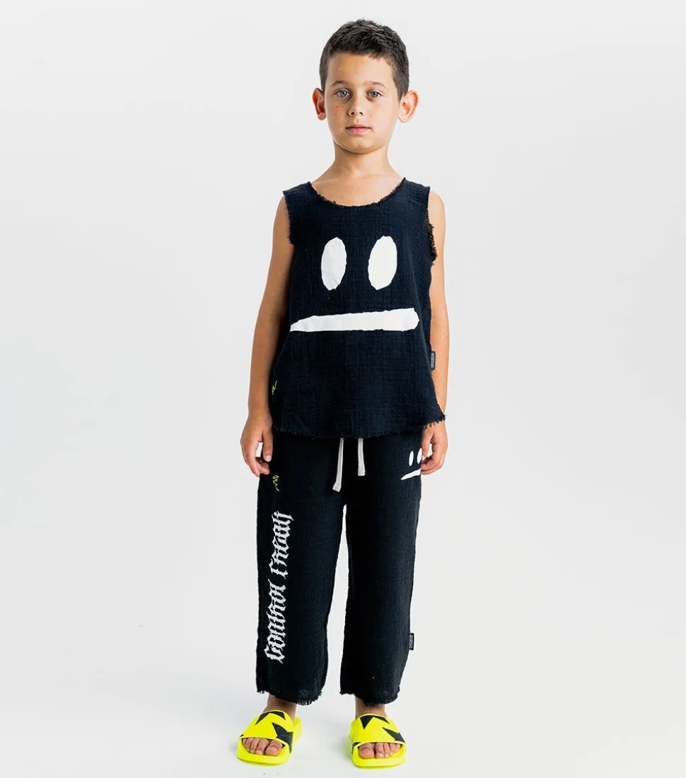 NUNUNU Smirk Muslin Tank Top Fashion