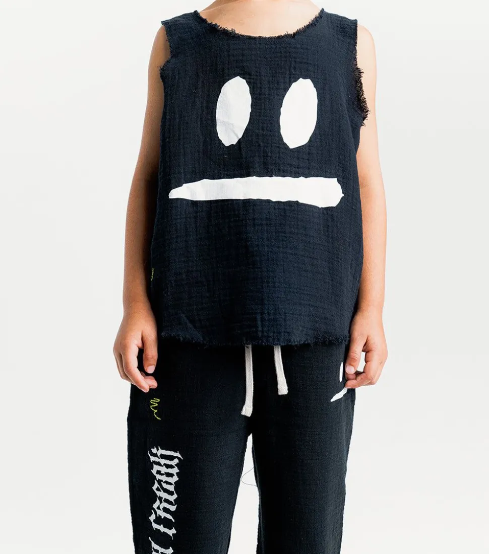 NUNUNU Smirk Muslin Tank Top Fashion