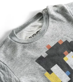NUNUNU Soft Pixel Skull Overall Fashion